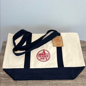 Trader Joe's Canvas Tote Bag - Navy and White ♻️